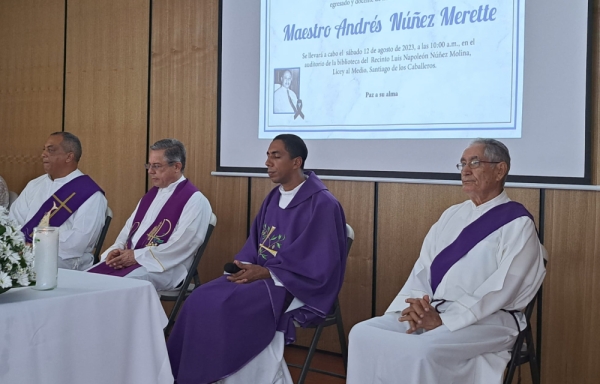 ISFODOSU realiza misa al cumplirse un mes de la partida del egresado Andrés Núñez Merette